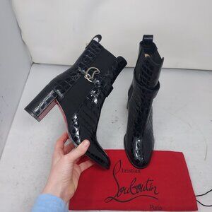 Christian Louboutin Black Crocodile Chelsea Boot